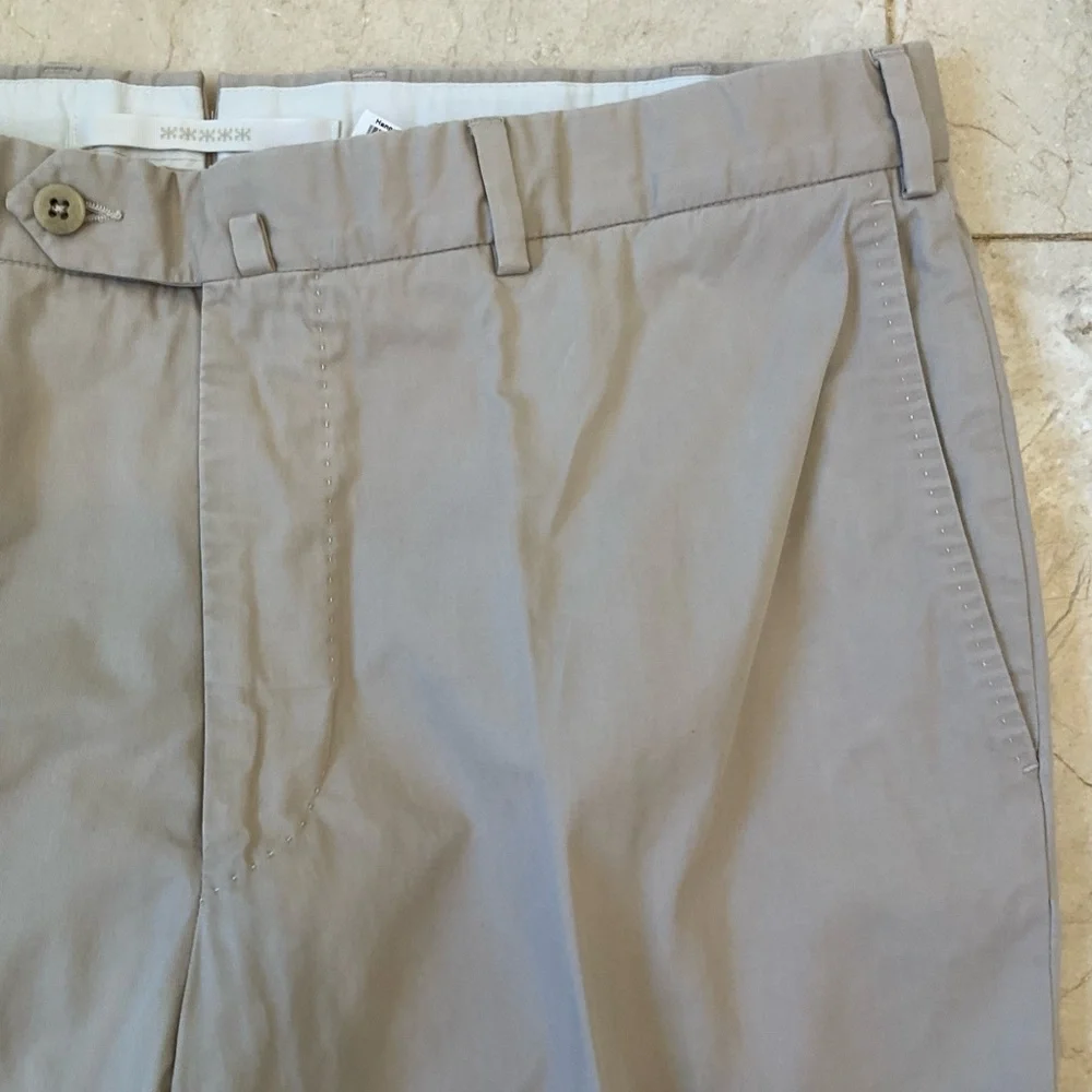 Ermenegildo Zegna Casual Khaki Trousers, 100% Cotton, Elegant Casual, Mens Sz 36